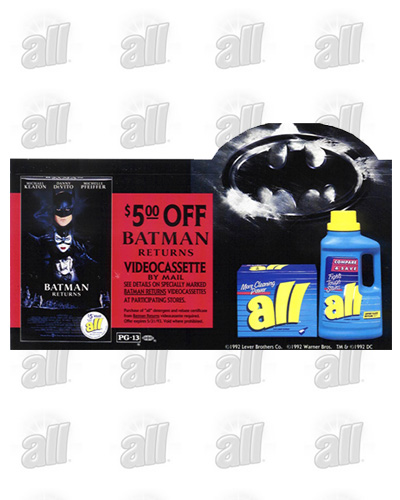 "all" detergent - Batman Returns - Results in 21% increase in Dollar Share